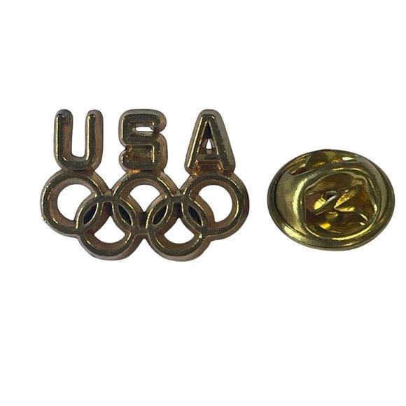 Usa Olympic Gold Tone Lapel Pin Badge - Picture 2 of 3